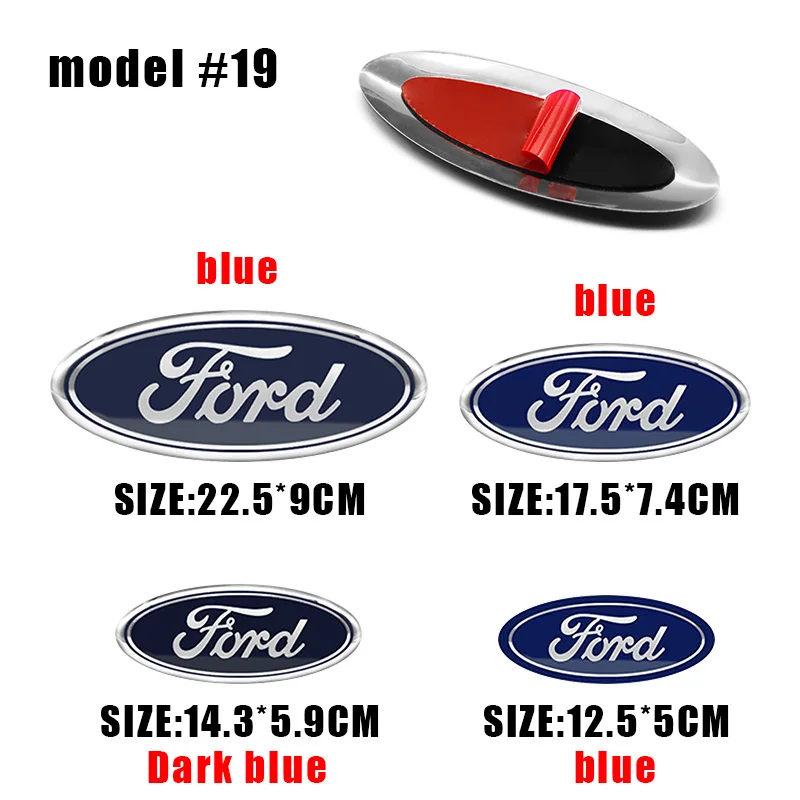 Auto Grille Embleem Kofferbak Logo Badge Voor Ford Fiesta Focus 2 3 Mondeo Edge Ranger Fusion Kuga S-MAX Transit Accessoires