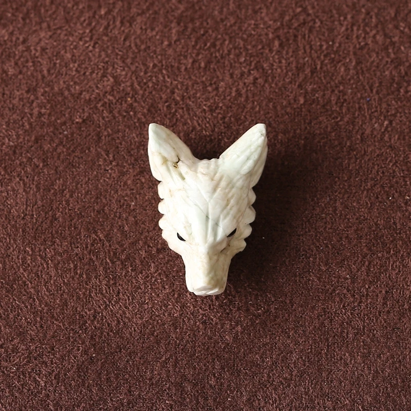 

Larimar Handcarved Wolf Head Pendant Natural Gemstone Natural Stone Bead Accessories for Women 24x16x9mm 3.4g