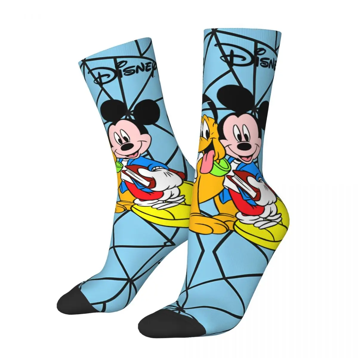 Happy Funny Goofy Men's Socks Vintage Harajuku Disney Mickey Mouse Street Style Novelty Casual Crew Crazy Sock Gift Printed