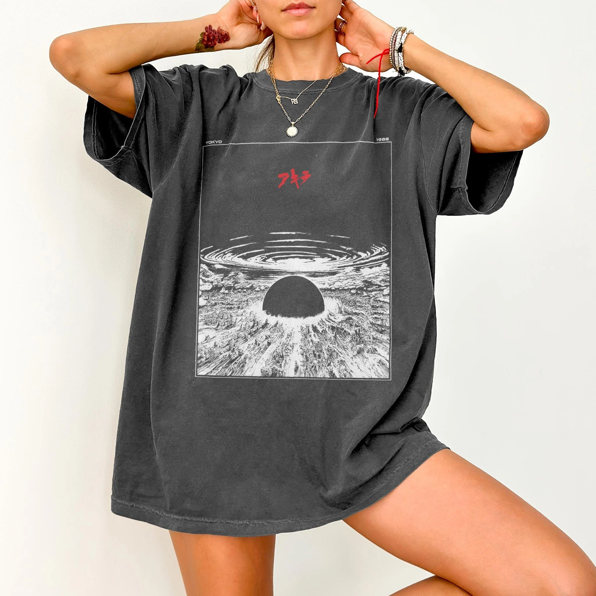 Akira Neo Tokyo Explosion T-Shirt – Cult Cyberpunk Anime Cinema Oversized Printed T-shirt