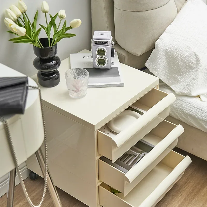 Factory direct sale Multi-functional Simple bedside table Large capacity drawer locker Mobile trolley Bedroom storage cabinet