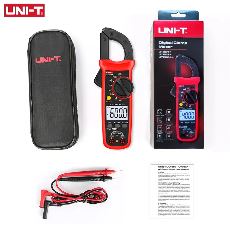UNI T Digital Clamp Meter UT201+ UT202+ UT203+ UT204+ AC DC Voltage Amperimetro Tester Pliers Ammeter Resistance Frequency Meter