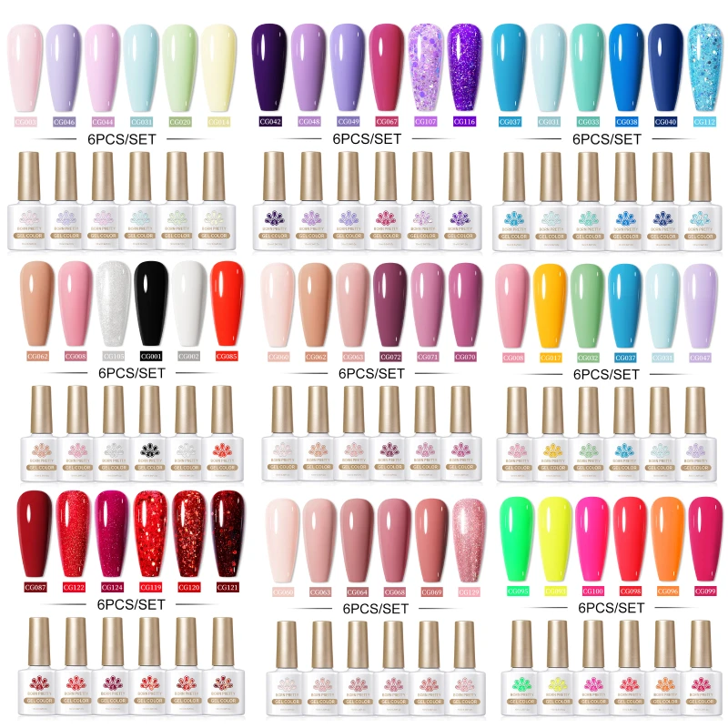 

Набор гель-лаков для ногтей, 6 шт., цвета макарон, для декора, весна-лето, УФ-гель, стойкий, для маникюра, гель-краска, наборы для маникюра