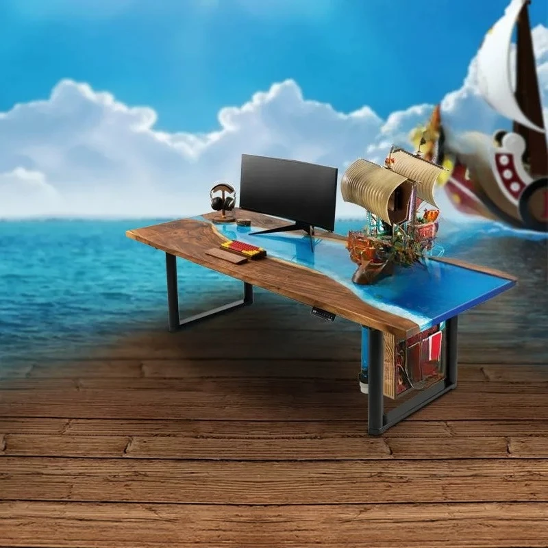 Sunshine, nautical theme, lifting computer desk, split water-cooled desktop