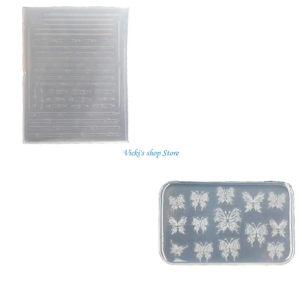 Practical Thin Silicone Art Mold Transparent Stamping Plate Nails Stencils DIY Manicure Mould Tools for Manicurists