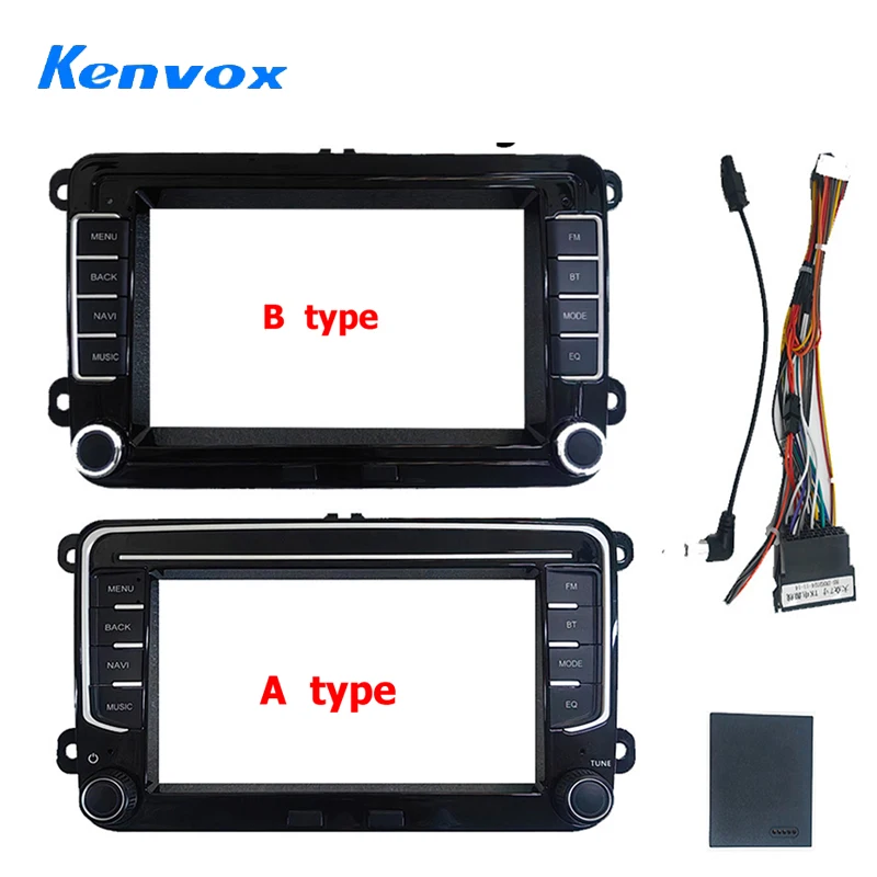 Android Car Radio Installation Fascia Frame For Volkswagen Universal Device stereo Panel Dash Mount Kit wire harness cable