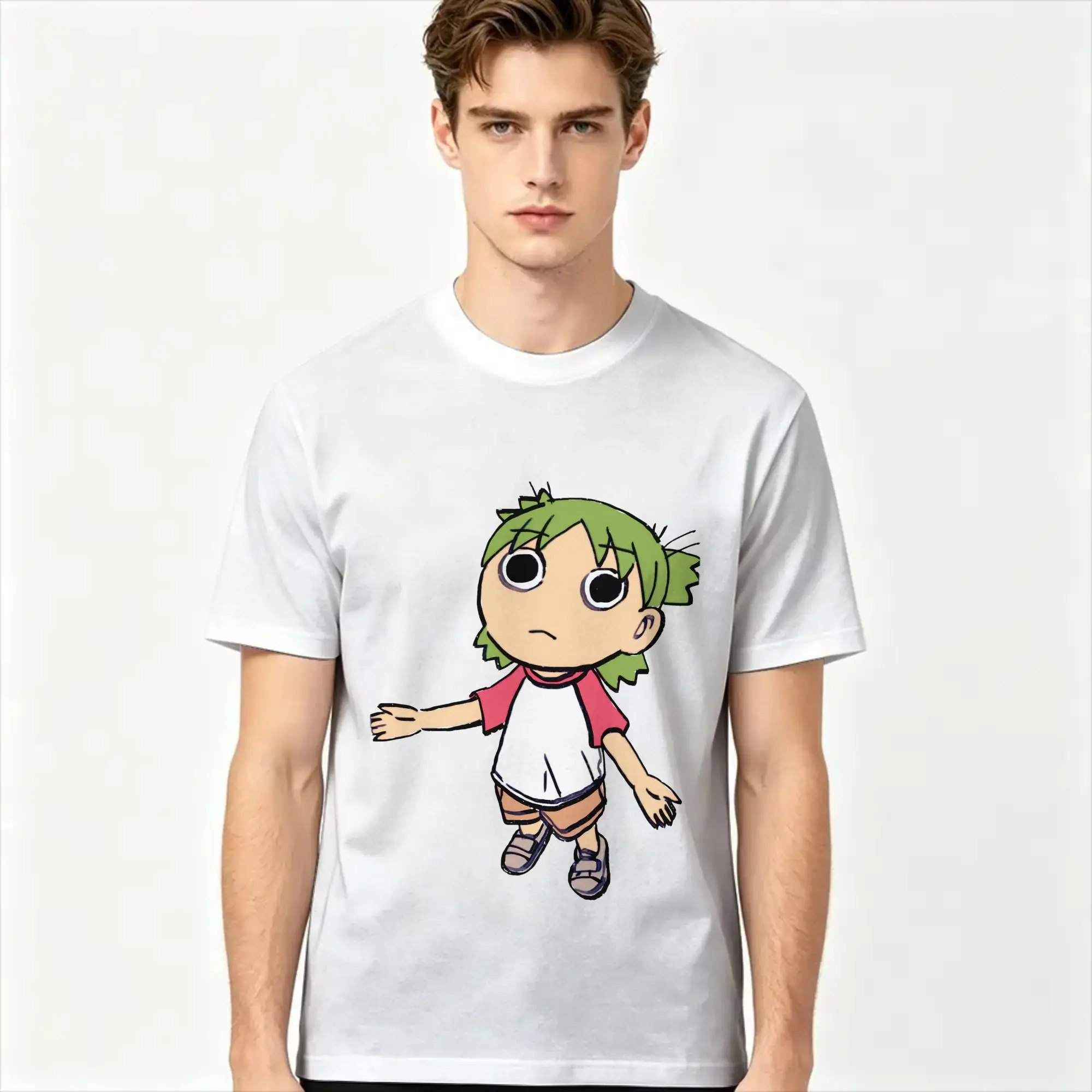 Azumanga Daioh Meme Men T Shirts Funny Yotsuba Reaction Meme  Fashion Tee Shirt Short Sleeve Round Collar T-Shirt Cotton Tops