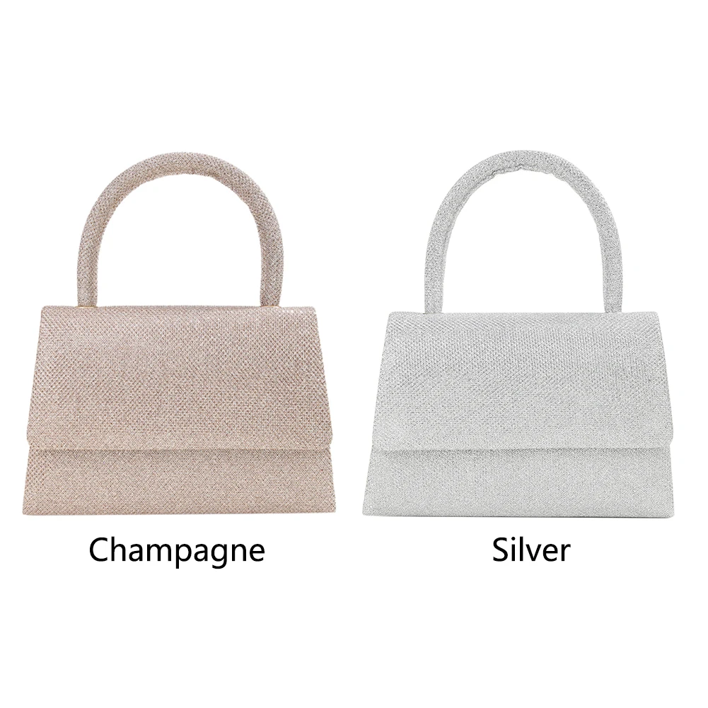 

Женская модная вечерняя сумка, однотонная блестящая ручная сумочка с блестками, универсальная вечерняя сумка с ручкой сверху, свадебная сумка для ужина