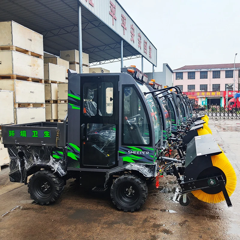 Wholesale B2b Supply 48 Inch Cutting Width Driving Snow Sweeper With Warm Heated Seat For Logistic Parks To Cut Labor Cost