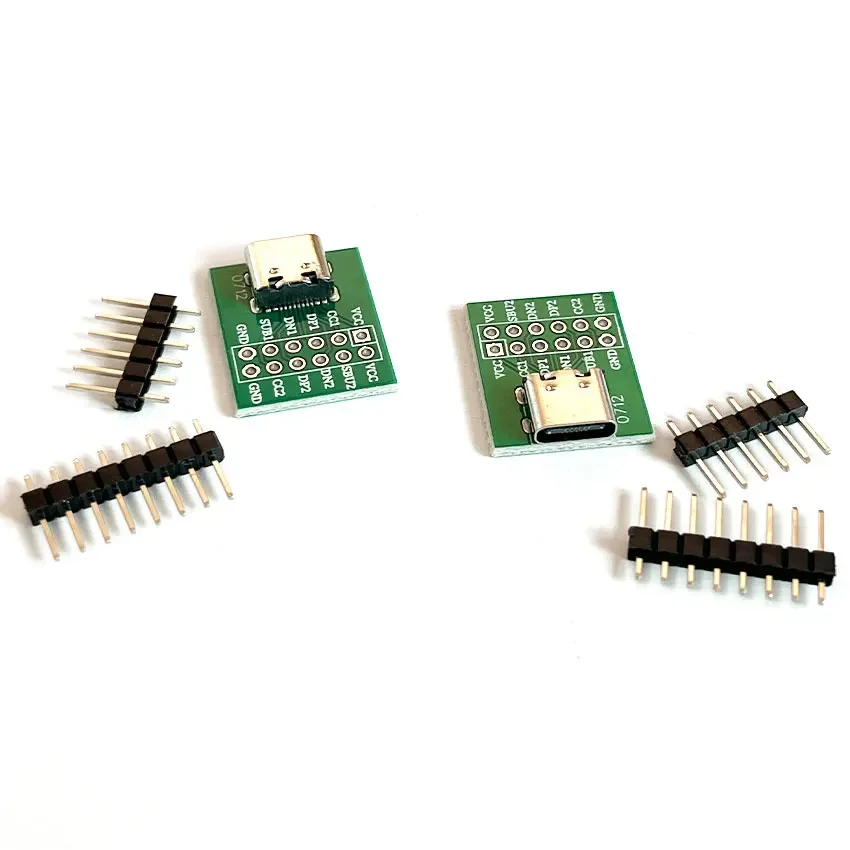 1/5/10PCS 2.54mm USB TYPE-C to PCB Data Transmission Power Adapter Pin Board Test Board Solder Female DIP Connector Socket