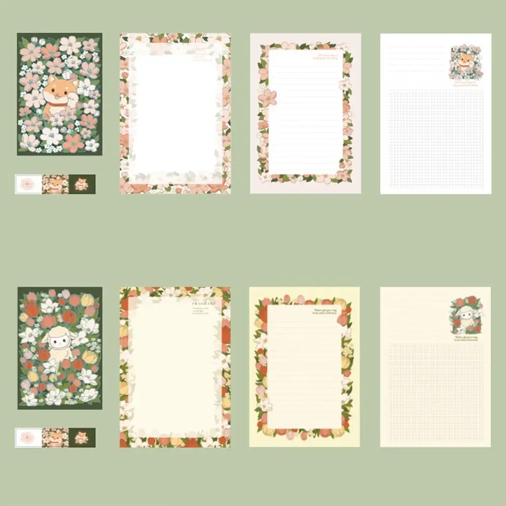 Wielokolorowy kwiatowy wzór Zestaw kopert na karty Różnorodne wzory Papier do pisania z kopertami Artykuły papiernicze Szkolne materiały biurowe