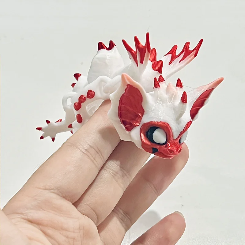 New 3D Printing Colorful Bat Small Dragon Simulation Bicornis Model Toy Home Decorations Creative Desktop Ornament Toy Kids Gift