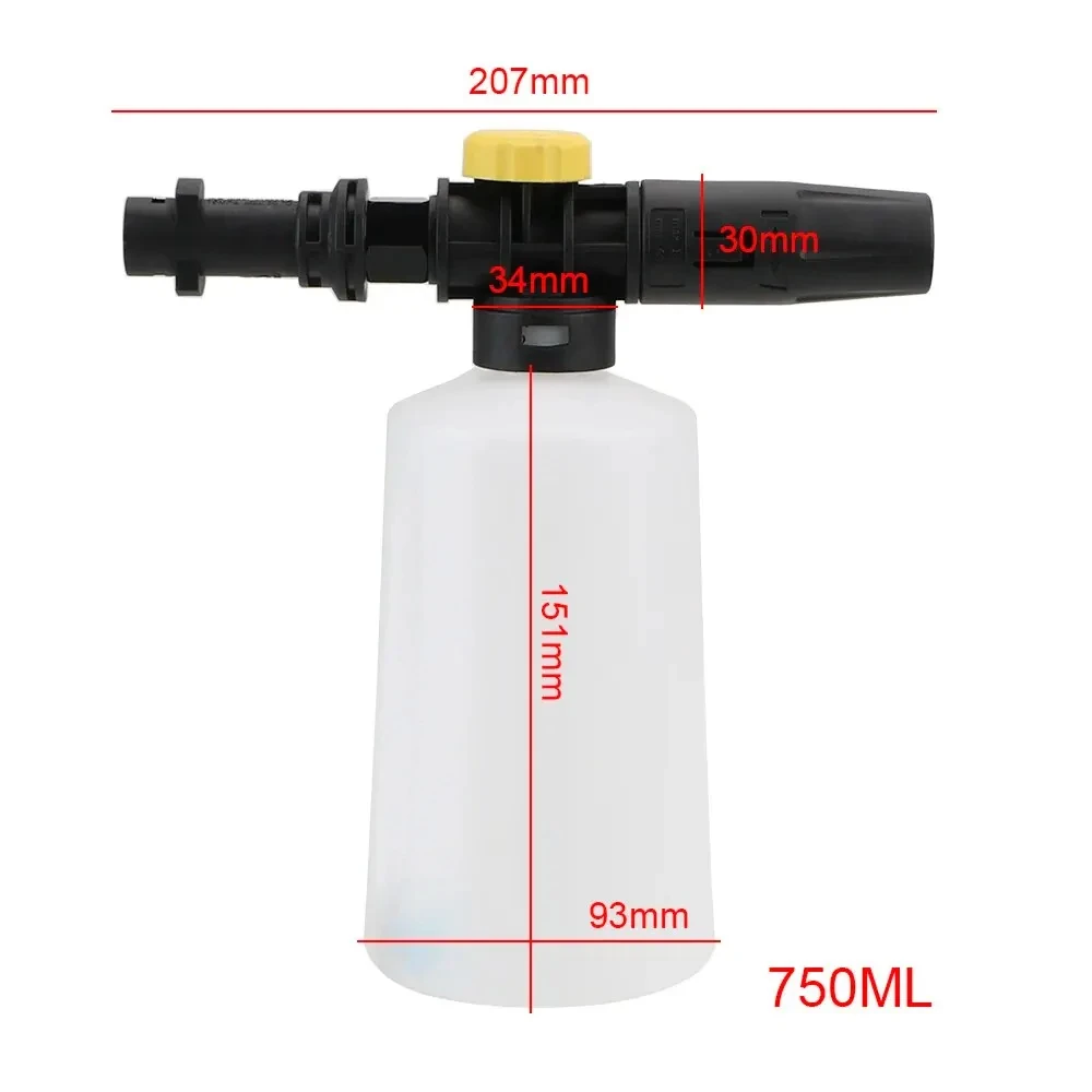 750ML Lanca do piany śnieżnej Generator piany mydła samochodowego Myjki wysokociśnieniowe do Karcher K2 K3 K4 K5 K6 K7 Regulowana dysza rozpylacza