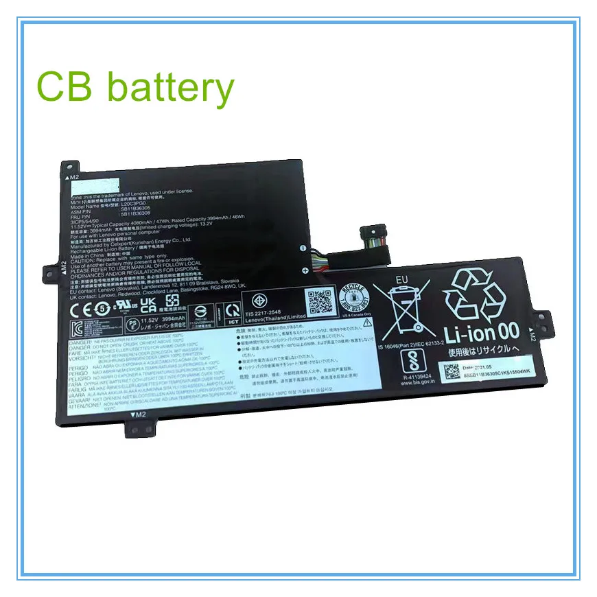 

Laptop Battery L20L3PG0 L20C3PG0 L20D3PG0 11.52V/47WH/4080MAH SB11B36305SB11B36308 SB11B36299 SB11B36319 Notebook Laptop Batter