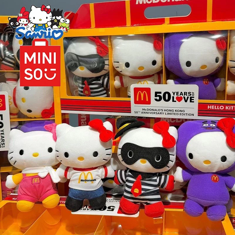 Muñeca genuina de la marca HelloKitty de edición limitada Co, muñeca MINISO Sanrio, lindo juguete de peluche de HelloKitty de dibujos animados, regalo de cumpleaños para niña