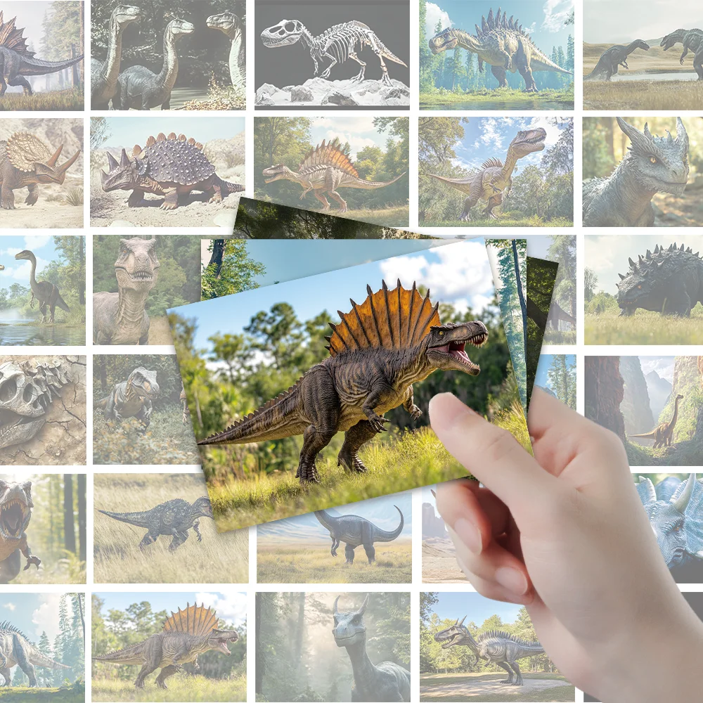 32 Stück, Dinosaurier-Erkundungspostkarten, Grußkarten, DIY-Postkarten, Dekorationen, geeignet zum Sammeln und Verschenken