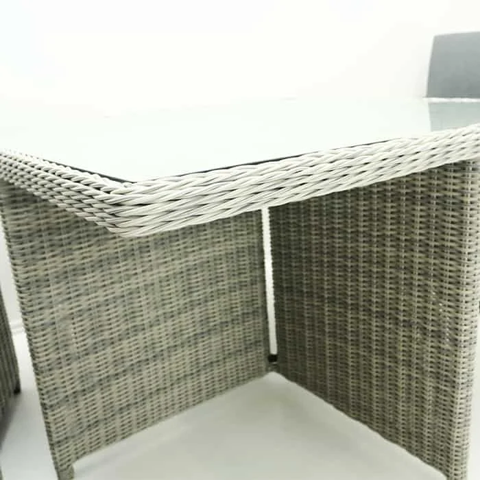 9-Piece Modern Garden Furniture Dark Brown Rattan Cube Table and Chairs Outdoor Park Suitable