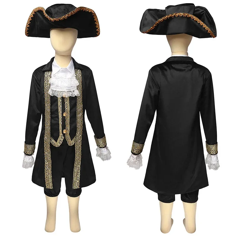 

Halloween Costume Boys Pirates of the Caribbean Suit Cosplay role-playing Clothes Medieval Victorian Costume For Boy