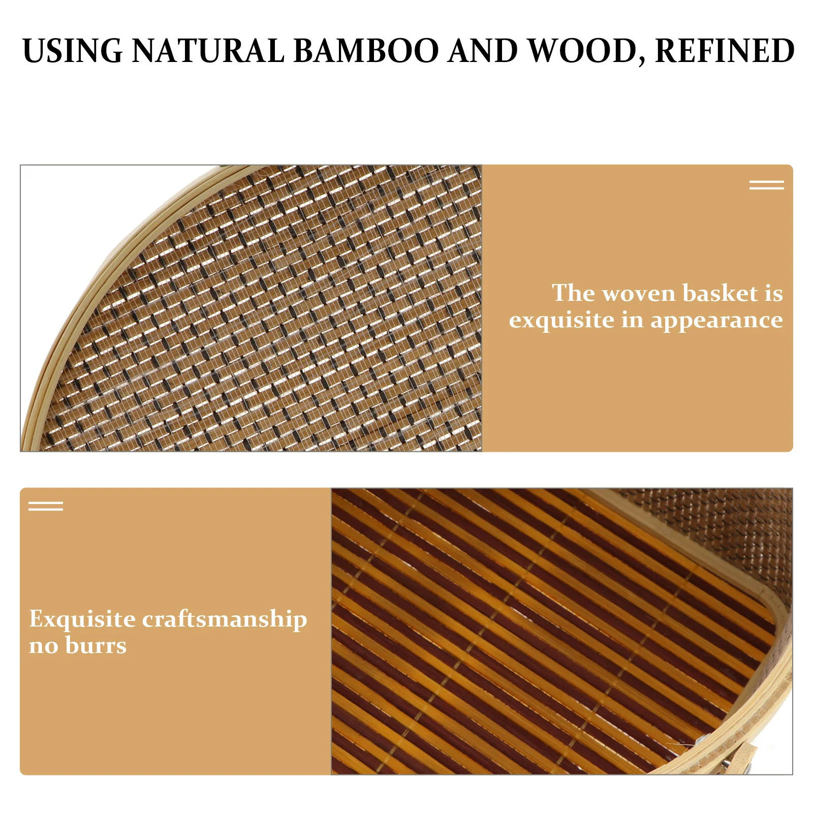

1 pc Bamboo Storage Basket Large Capacity With Lid For Living Room Bedroom Garden Outdoor Multipurpose Woven Organizing Basket