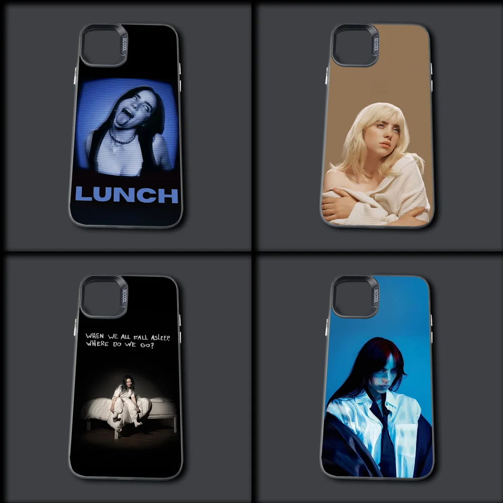 Hit Me Hard Singer Telefoonhoesje voor iPhone 16,15,14,13,12,11, Mini, Pro, MAX Grijs Zilver Drop Matte Schokbestendige Achterkant B-Billies Cover