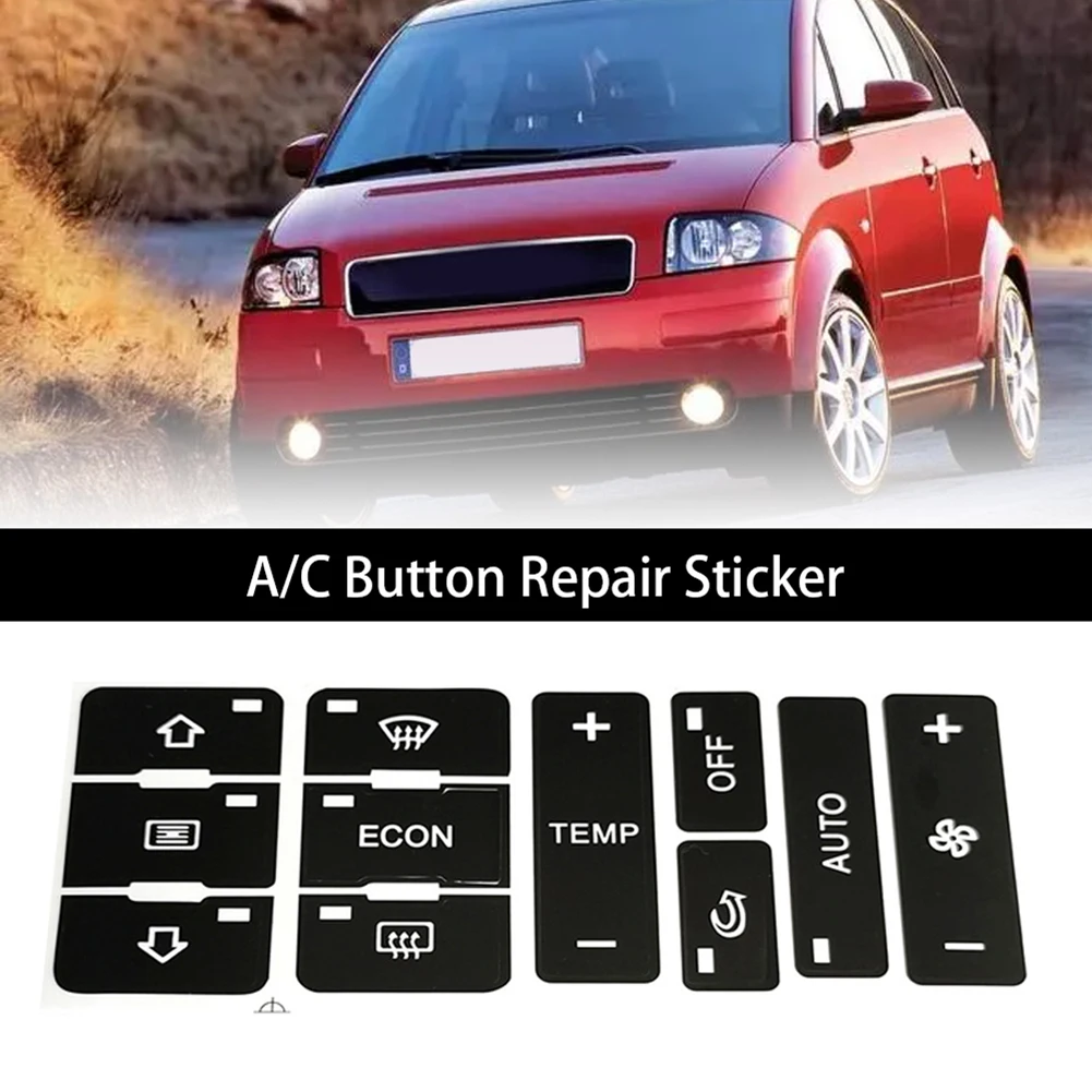 For Audi A2/ A3 8L A/C Button Repair Kit Fix Faded Ugly Car Stickers Car Air Condition Control Switch Button Repair Stickers