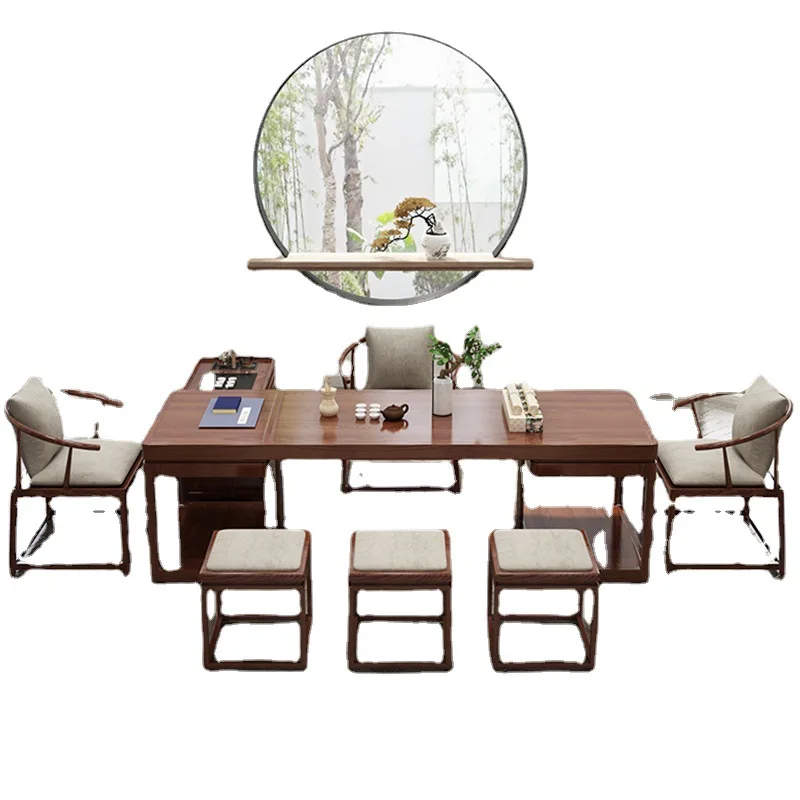 

Новый китайский стиль, комбинация чайного столика и стула, массив дзен.