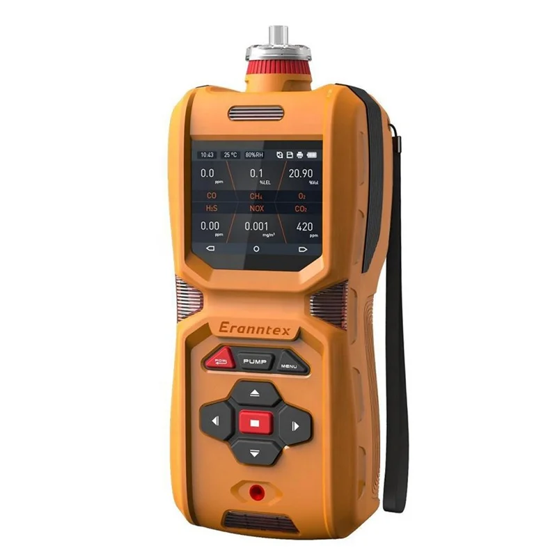 High Precision Portable 6 Gas Detector CO H2S O2 Ex CO2 NOX Nitrogen oxides gas analyzer with inner pump