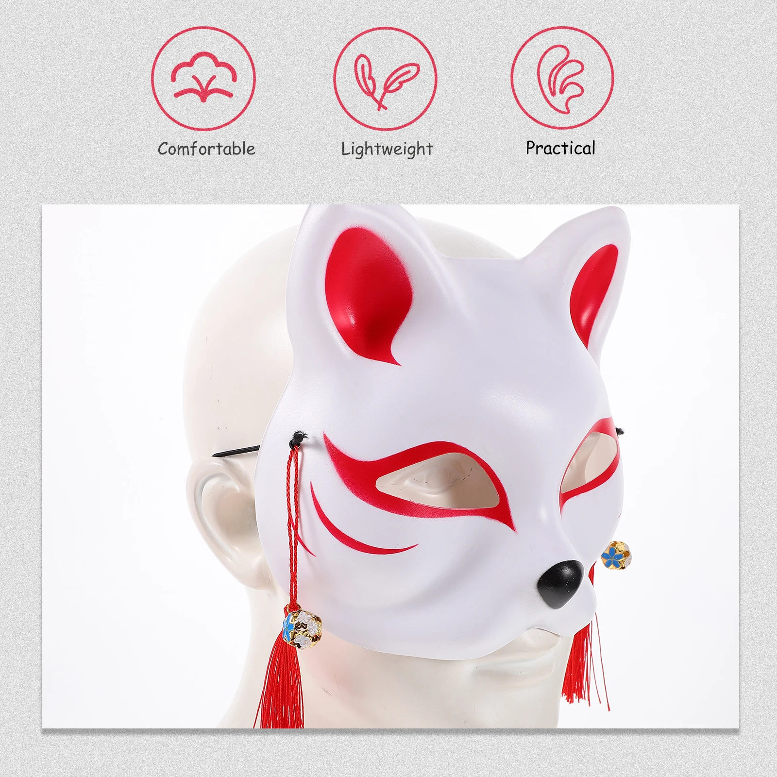 

4pcs Mask Half Face Masks for Adults Durable Material Party Foxes Mask Accessories Halloween Cosplay Animal Props
