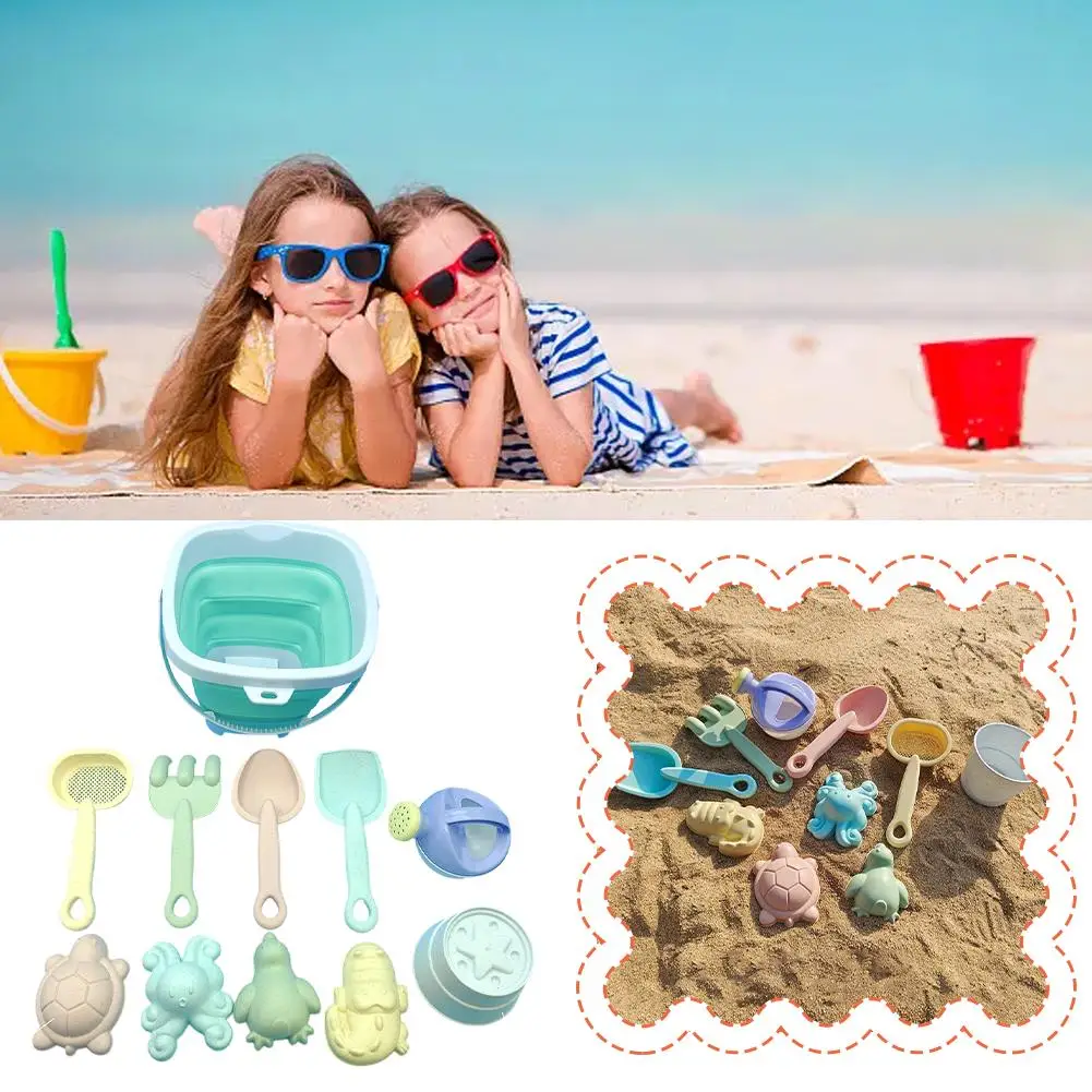 

Children Sand Toys 11pcs Summer Beach Game Sand Bucket Fun Water Kid Gifts Toys Shovel Silicone Sandbox Beach Outdoor M0t7