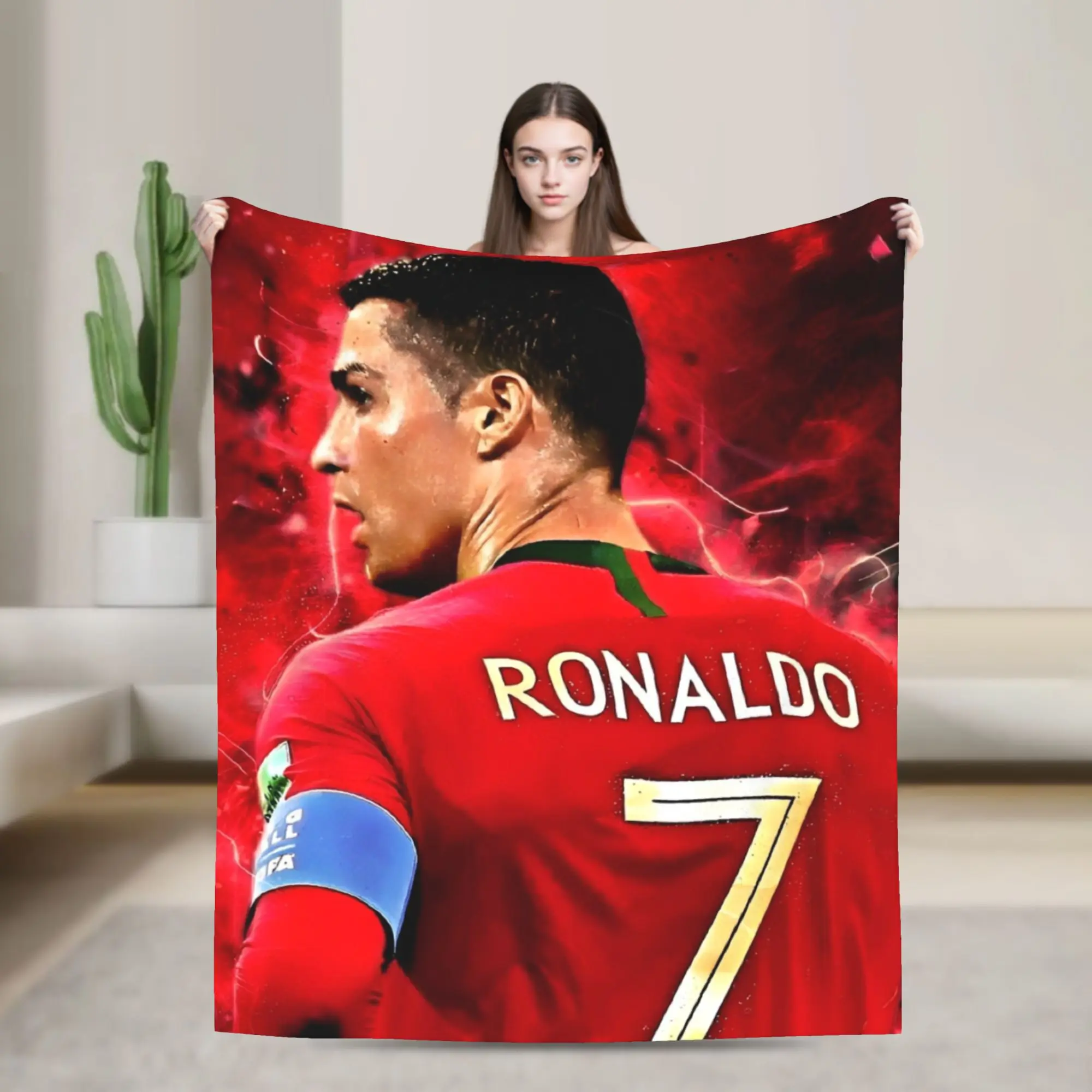 CR7 Blanket Ronaldos  Wool Funny Warm Throw Blankets for Home Textile Decor