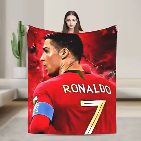 CR7 Blanket Ronaldos Wool Funny Warm Throw Blankets for Home Textile Decor