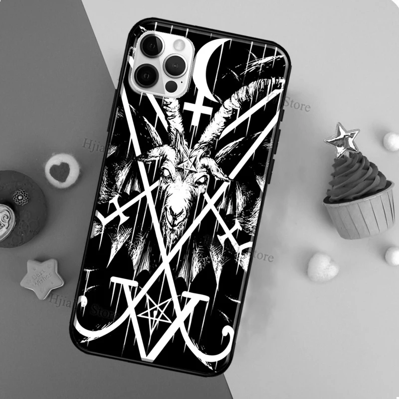 Pentagram Baphomet Satan Case For Apple iPhone 13 12 Mini 11 14 Pro Max XS X XR 6S 7 8 Plus 5S SE 2020 Phone Cover