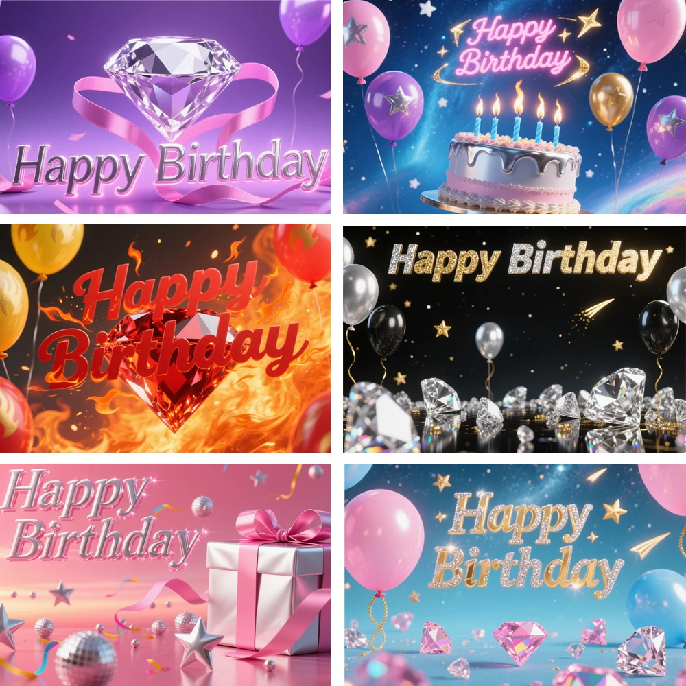 

Shiny Diamonds Heart Theme Birthday Party Supplies Banner Backdrop Decoration Baby Shower Photography Background Boy Girl Gift