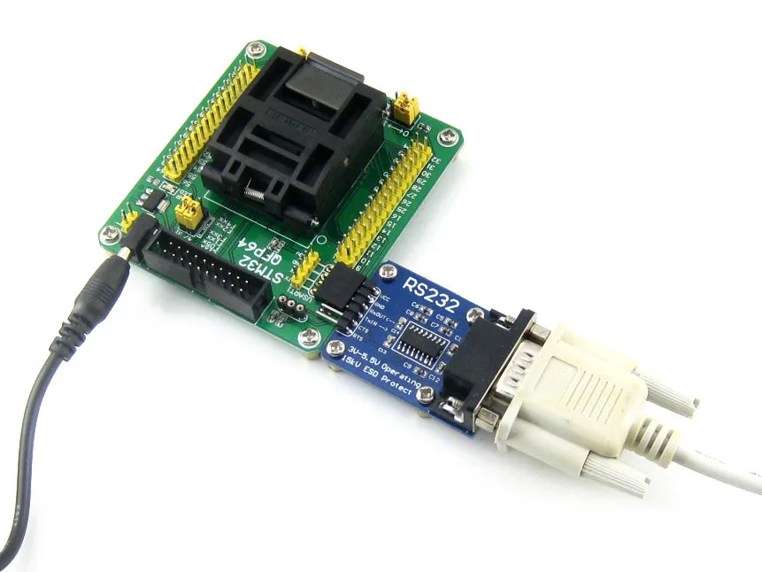 STM32-QFP64 QFP64 LQFP64 STM32F10xR STM32L1xxR STM32F2xxR STM32F4xxR Yamaichi IC Test Socket Programming Adapter 0.5mm Pitch