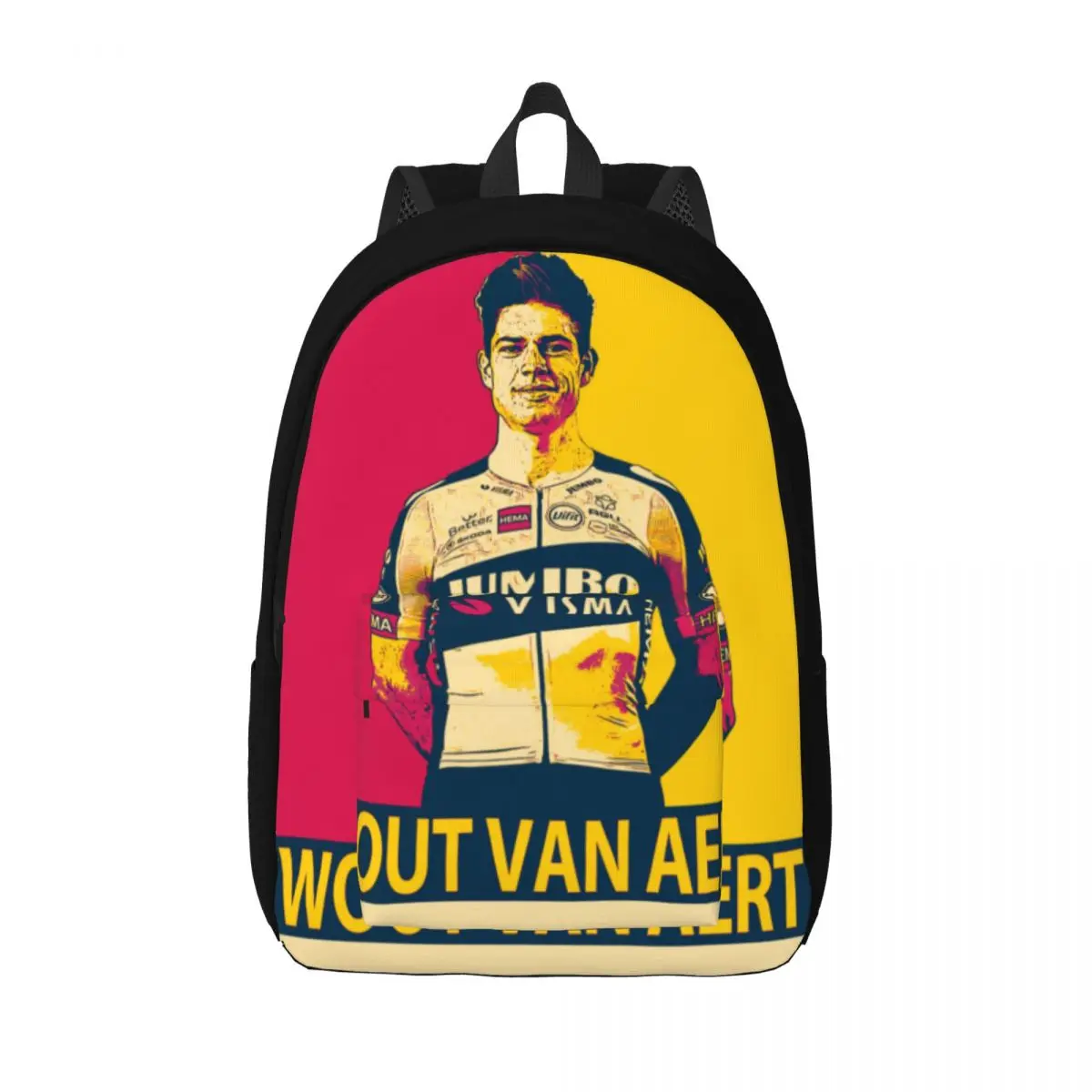 

Art Wout Backpack Van Aert Cyclist Teen Polyester Hiking Backpacks Durable Casual High School Bags Rucksack Xmas Gift