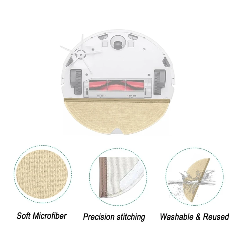 แผ่นซับ10ชิ้นสำหรับ roborock Q5 pro/ Q8 MAX/Q8 Max +/Q7/Q7 + Q7สูงสุด/Q7 Max +/S5/S50/S51/S55/S5ที่ทำความสะอาด