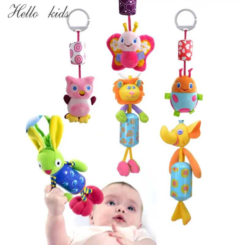 Rattle Toys for Baby Cute Rabbit Bee Stroller Toy Rattles Mobile Baby Bed Stroller 0-12 Months Infant Bed Hanging Toy погремушки