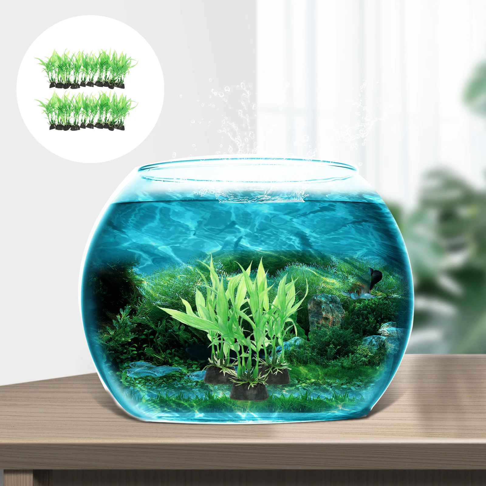 

20pcs Water Grass Decors Artificial Aquarium Plants Fish Tank Decorations For Freshwater Aquariums Underwater Plants Figurines