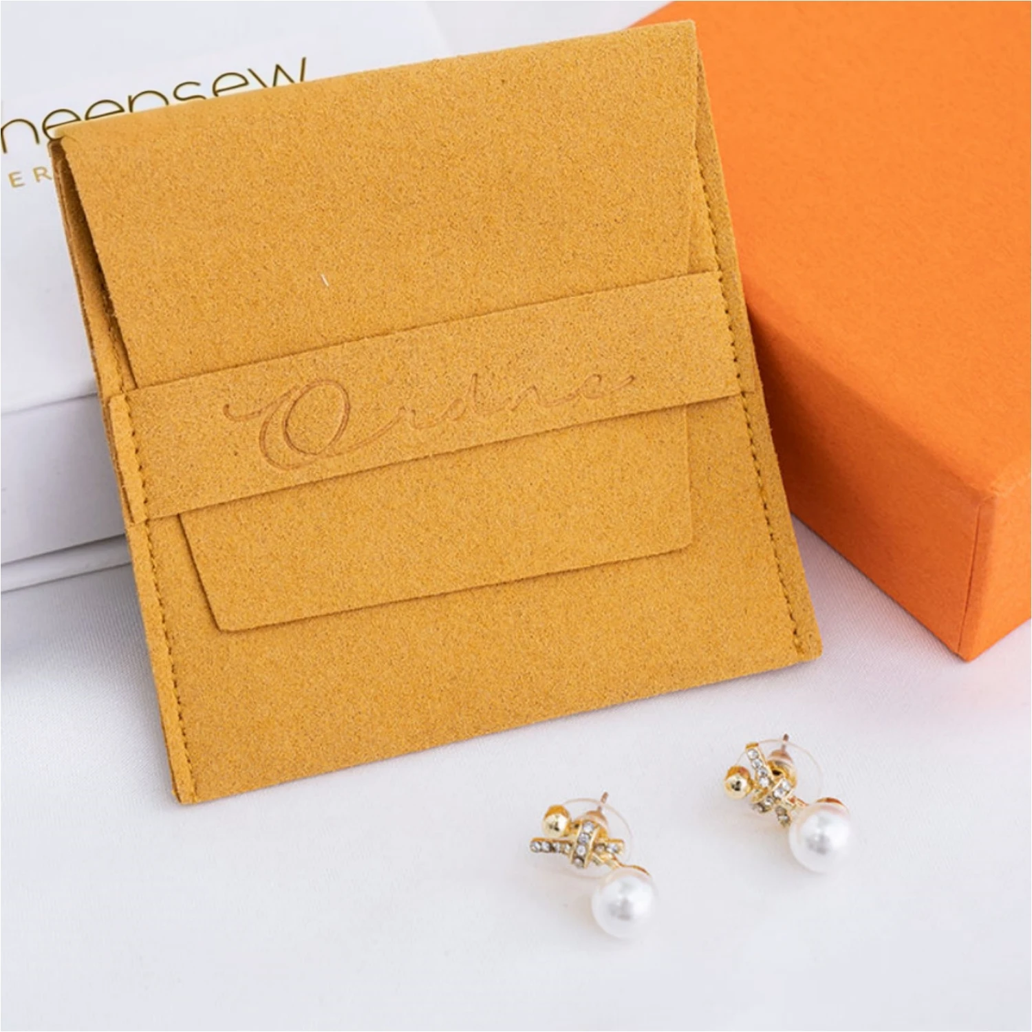 

20 шт., розовый модный роскошный конверт из микрофибры, сумка для ювелирных изделий, сумка с логотипом, бумажный комплект ювелирных изделий, коробки для коферов Schmuck