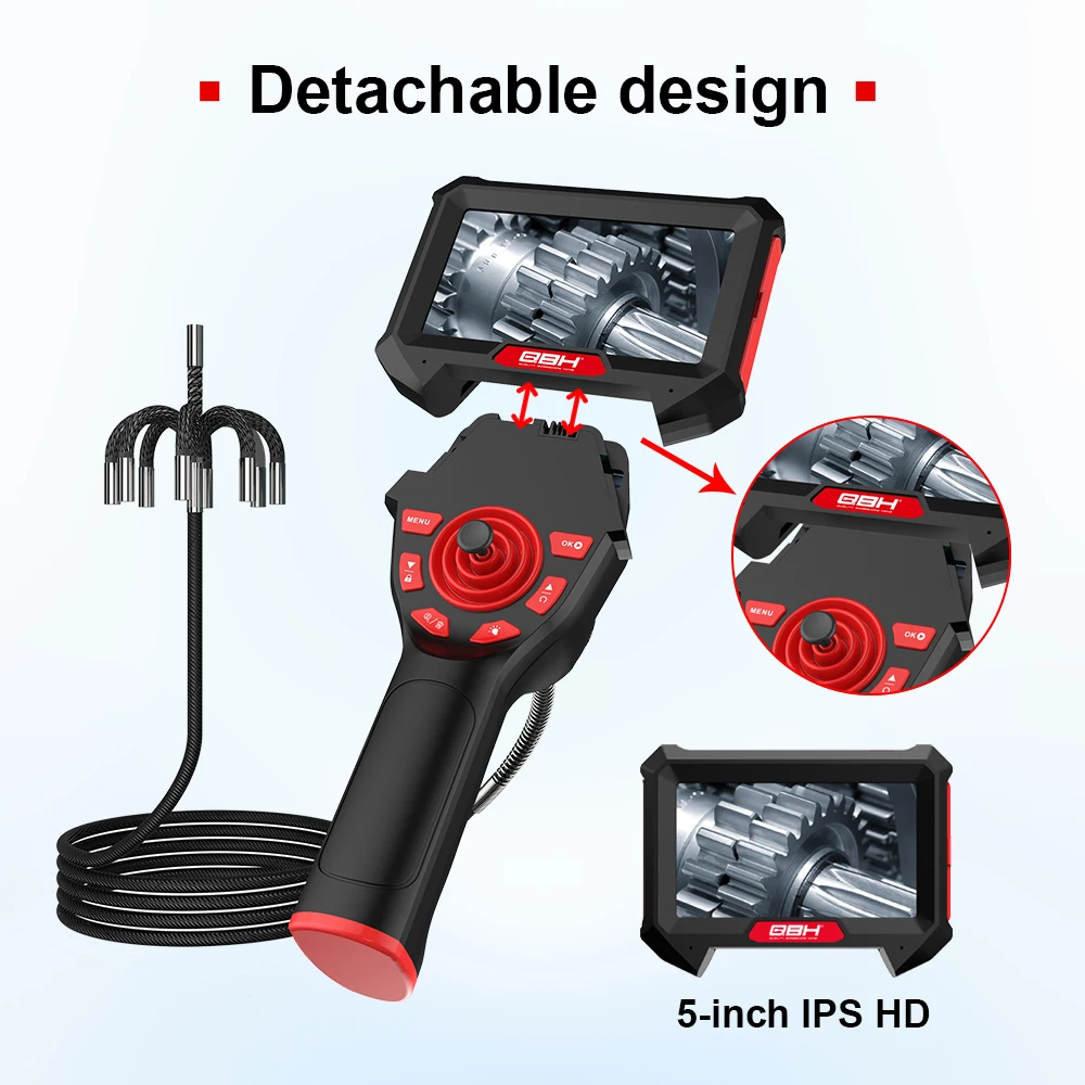 FourWay Articulating Borescope Camera With Light Endoscope Inspection Snake Camera Flexible Probe For Mechanic Automotive Engine