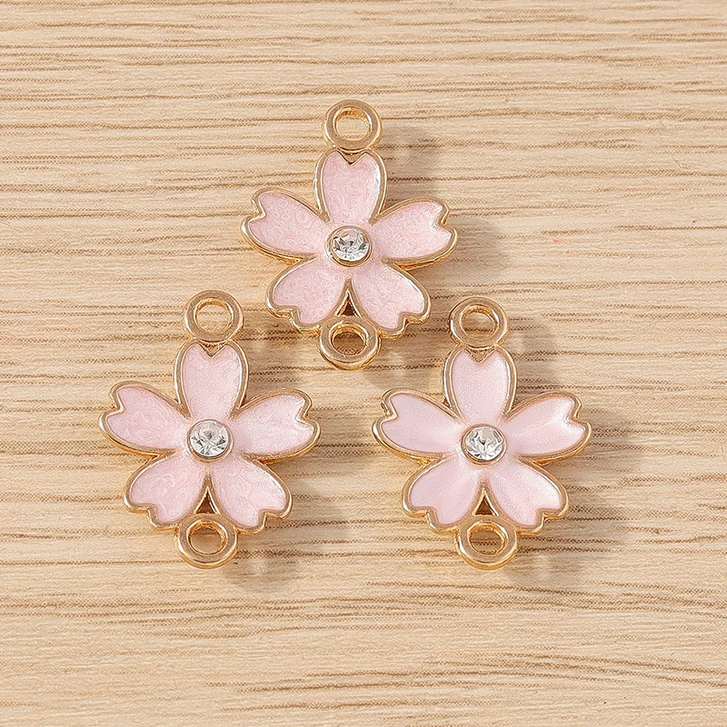 10 stücke 14x18mm niedlichen Emaille Blume Charms Anschlüsse für Schmuck Herstellung Armbänder Halskette Ohrringe DIY handgemachte Handwerk Zubehör – Detail 28