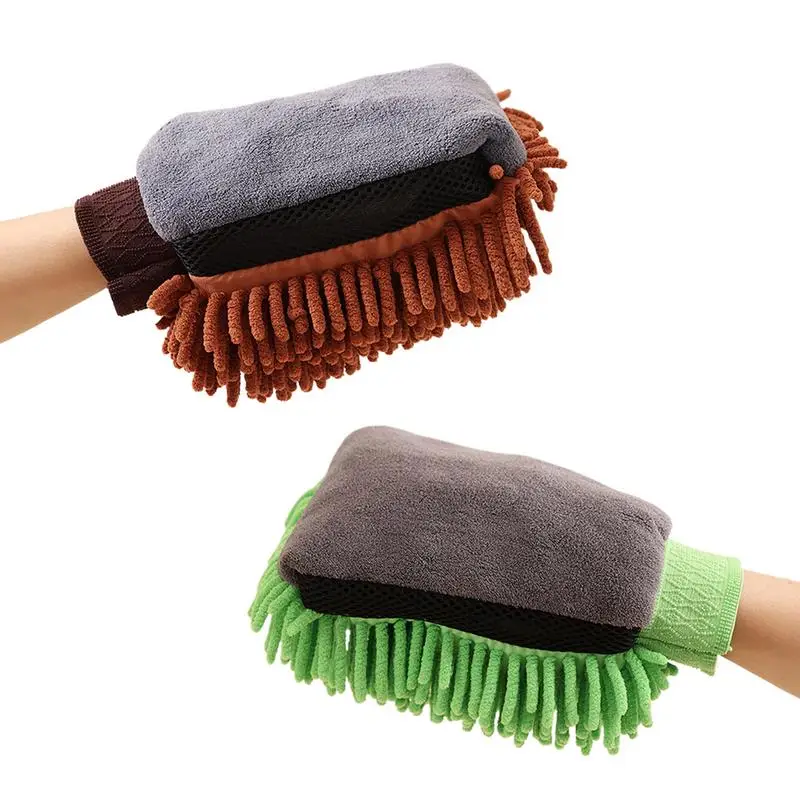 

Microfiber Car Wash Mitt Waterproof Chenille Gloves Thick Car Cleaning Mitt Wax Detailing Auto Care Double-faced Glove