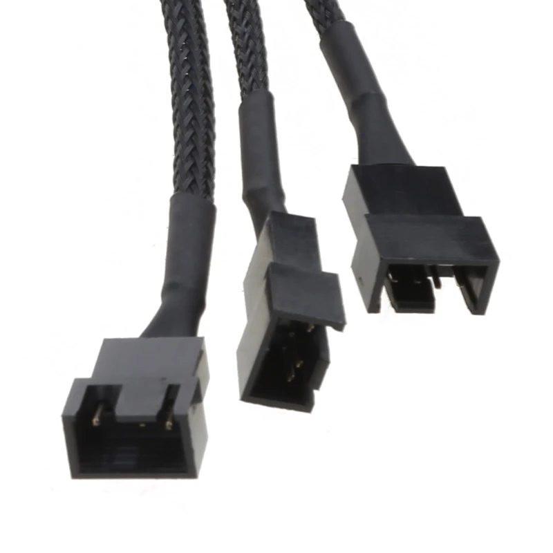 PWM Fan Power Supply Cable 1 to 3 Splitter PC for Case Internal Motherboard Extension Cable Cord Wire for 3-Pin Cooling