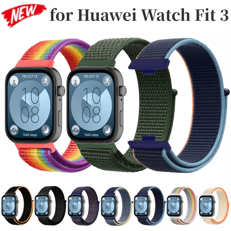 Huawei Watch Fit 3 Woven 스포츠 밴드, Correa Fit 3 밴드, 스마트 워치 팔찌, 나일론 스트랩