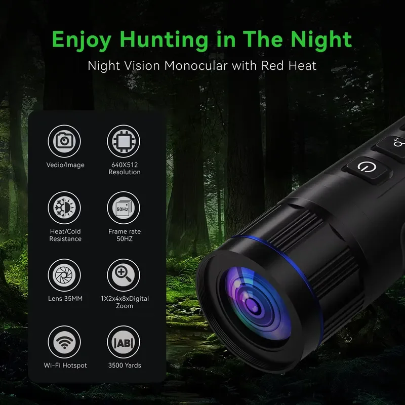 CE-6 Mini Camera 640*512 Thermal Imaging Scope Night Vision Monocular 8X Zoom Micro SD Card Storage for