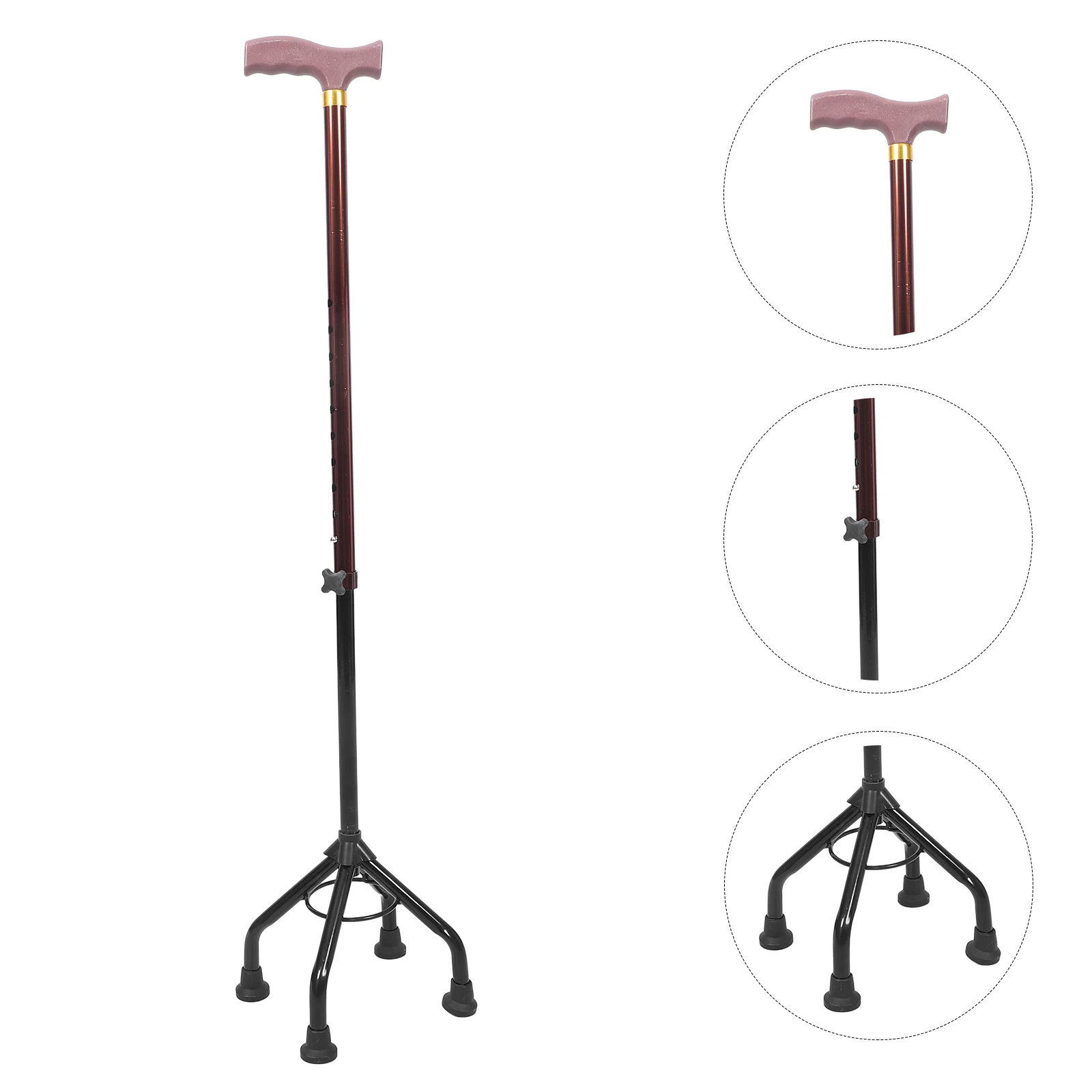 سبائك الألومنيوم 4 أرجل قابل للتعديل قصب المسنين عصا للمشي عدم الانزلاق الرحلات القطب التنزه العصي للرجال دعم الاستقرار #6