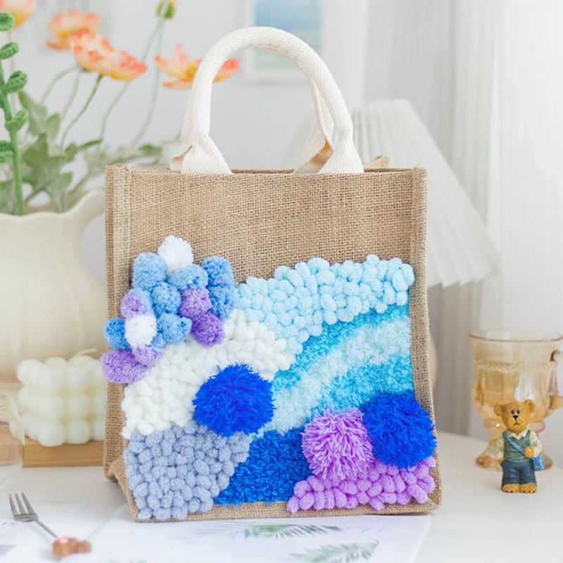 

DIY Moss Latch Hook Bag Set для взрослых Easy Craft Art Набор для вязания крючком для начинающих Набор для вышивки крестом ручной работы Лучший подарок
