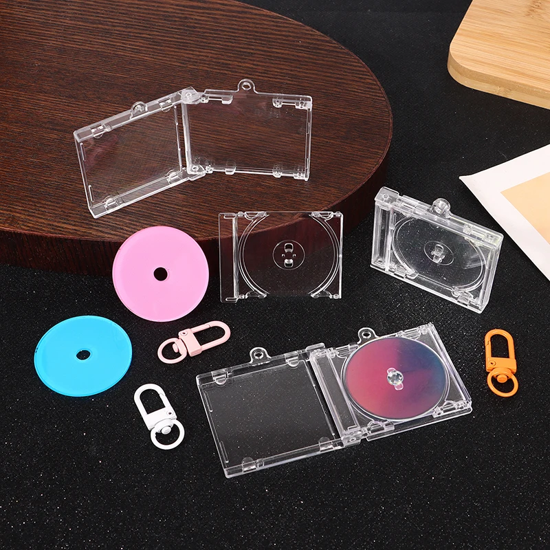 Blank Album CD Case Keychain Pendant Mini CD Player Keyring Peripheral Commemorative Album Key Holder DIY Bag Hanging Decoration