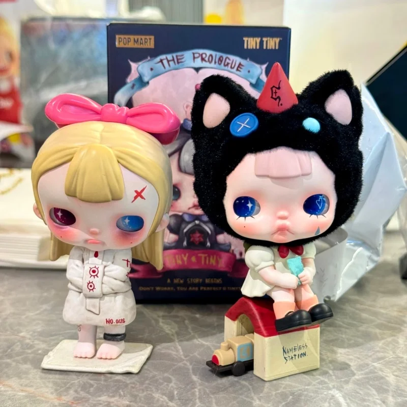 Popmart Blind Box Tinytiny Seria Prologu Urocza Figurka Modna Zabawka Ozdoba na Biurko Kawaii Prezent dla Dziewczyny Model Garage Kit
