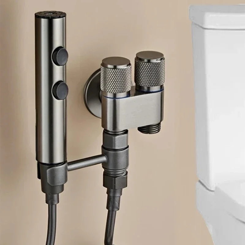 

Toilet Spray Gun Set Two Modes for Bathroom Cleaning Feminine Cleansing Bidets Stainless Steel Handheld Spray Gun Accessories